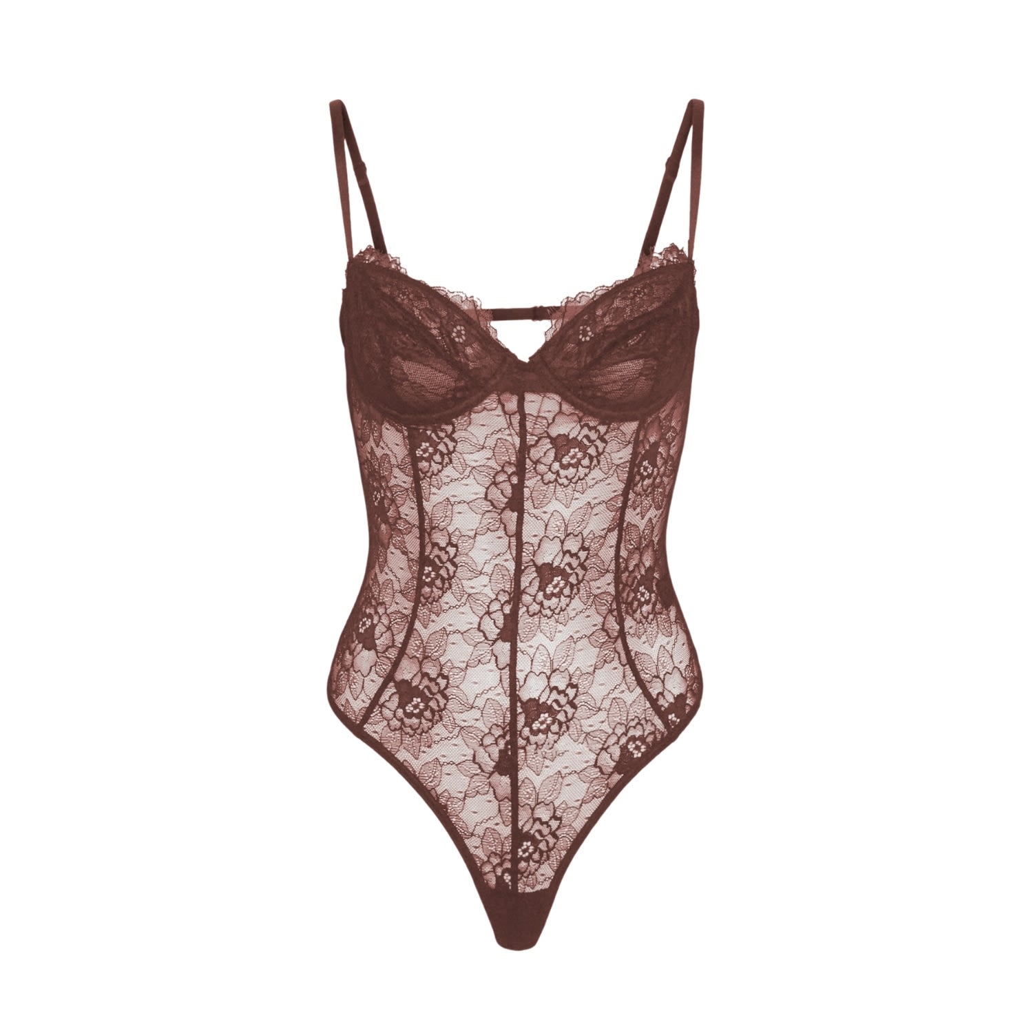 Ow Collection Women's Layce Lace Bodysuit - Brown In Brown