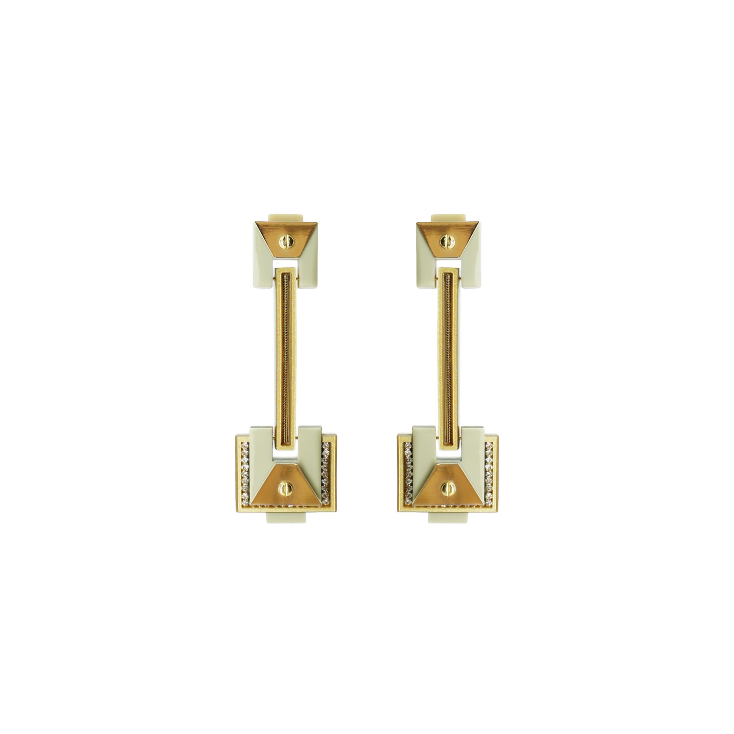 Gissa Bicalho Women's Neutrals Earring Long Trapeze Clay