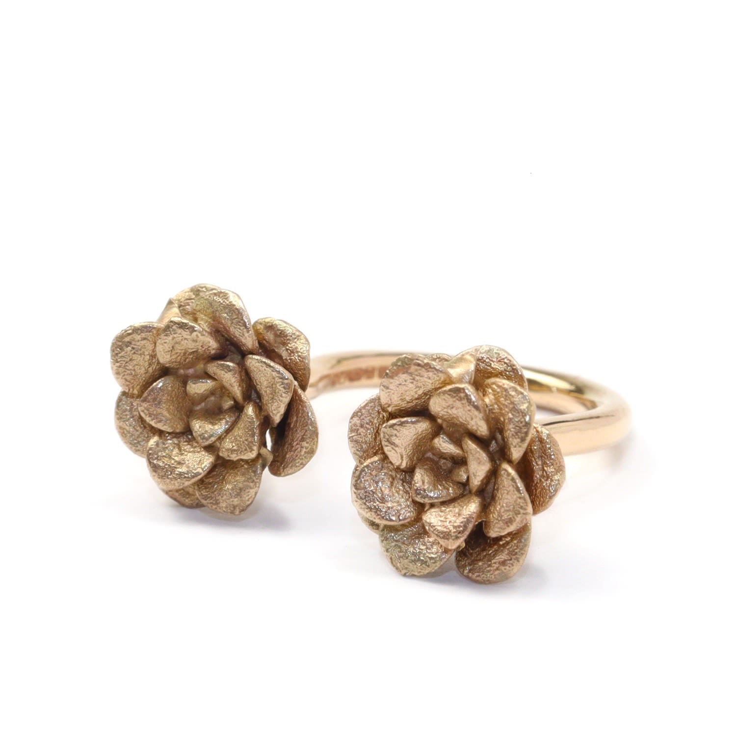 Women’s Succulent Flower Ring In Solid Gold Gabriella Alicia