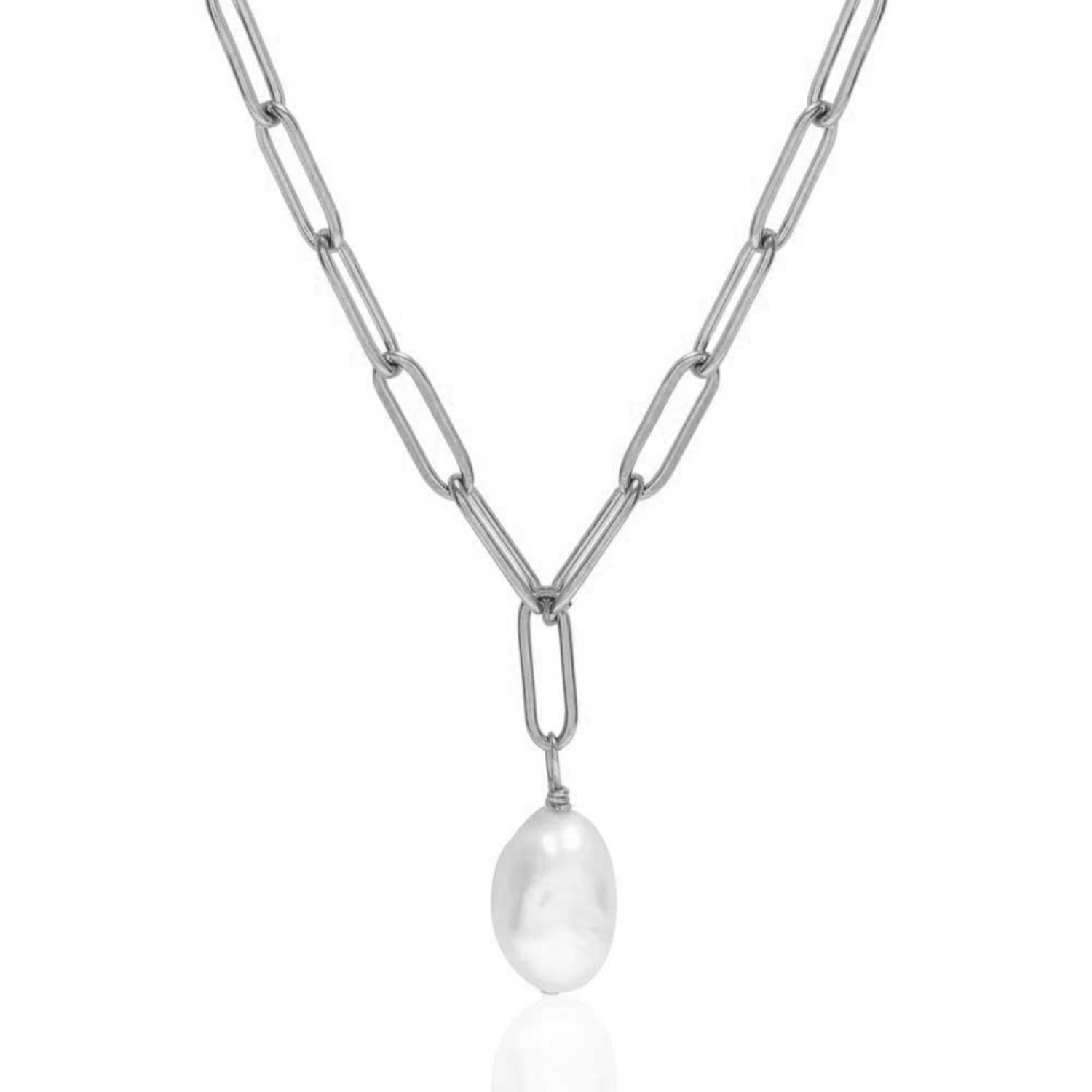 Women’s Silver / White Silver Willow Pearl Chain A Weathered Penny