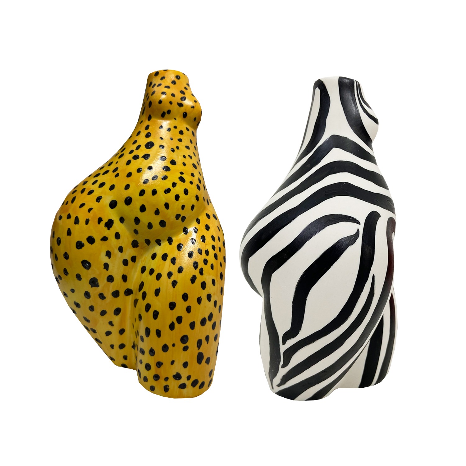 Yellow Leopard & Zebra Booty Vase Multi Pack by Quillattire
