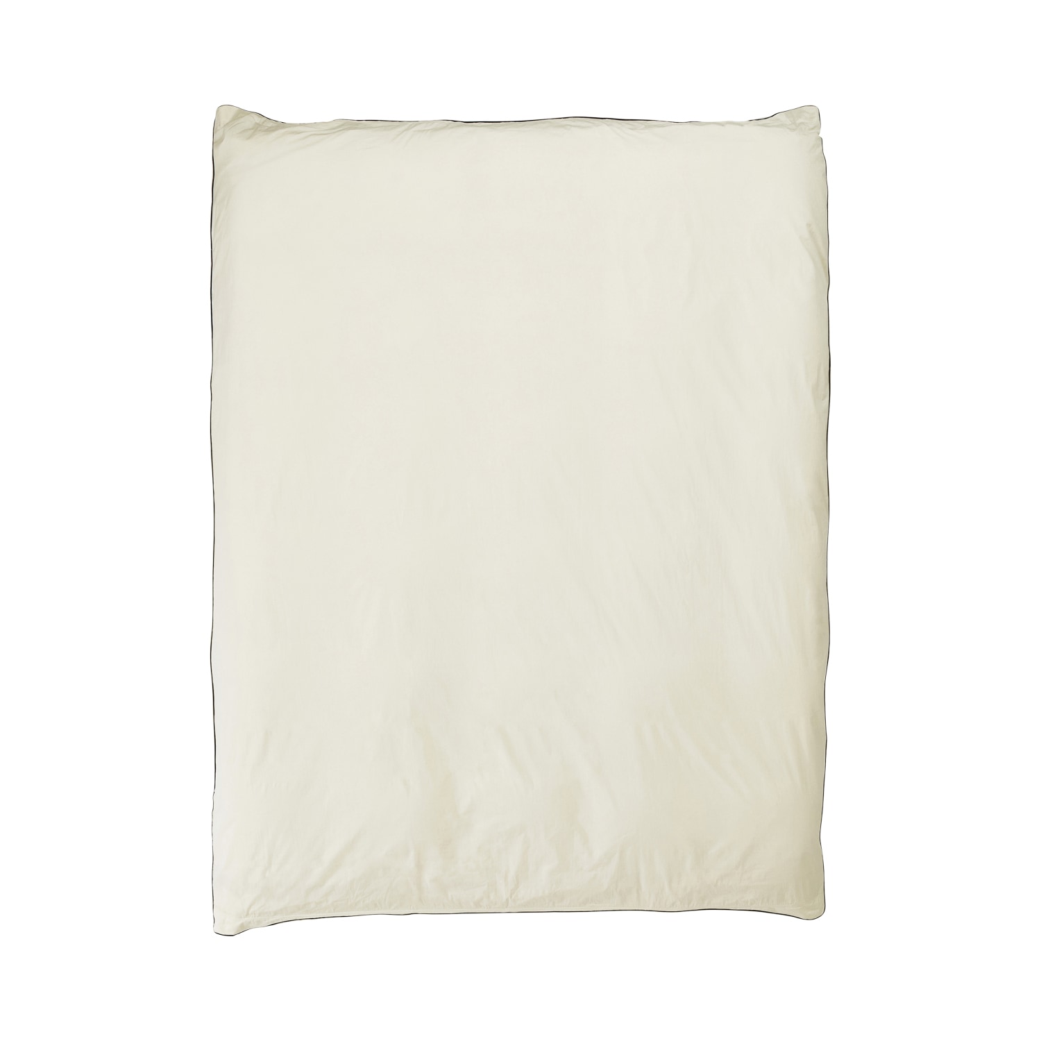 Sutram Neutrals / White Single Duvet Cover In Contrast Edge - Canvas With Cinder Piping In White