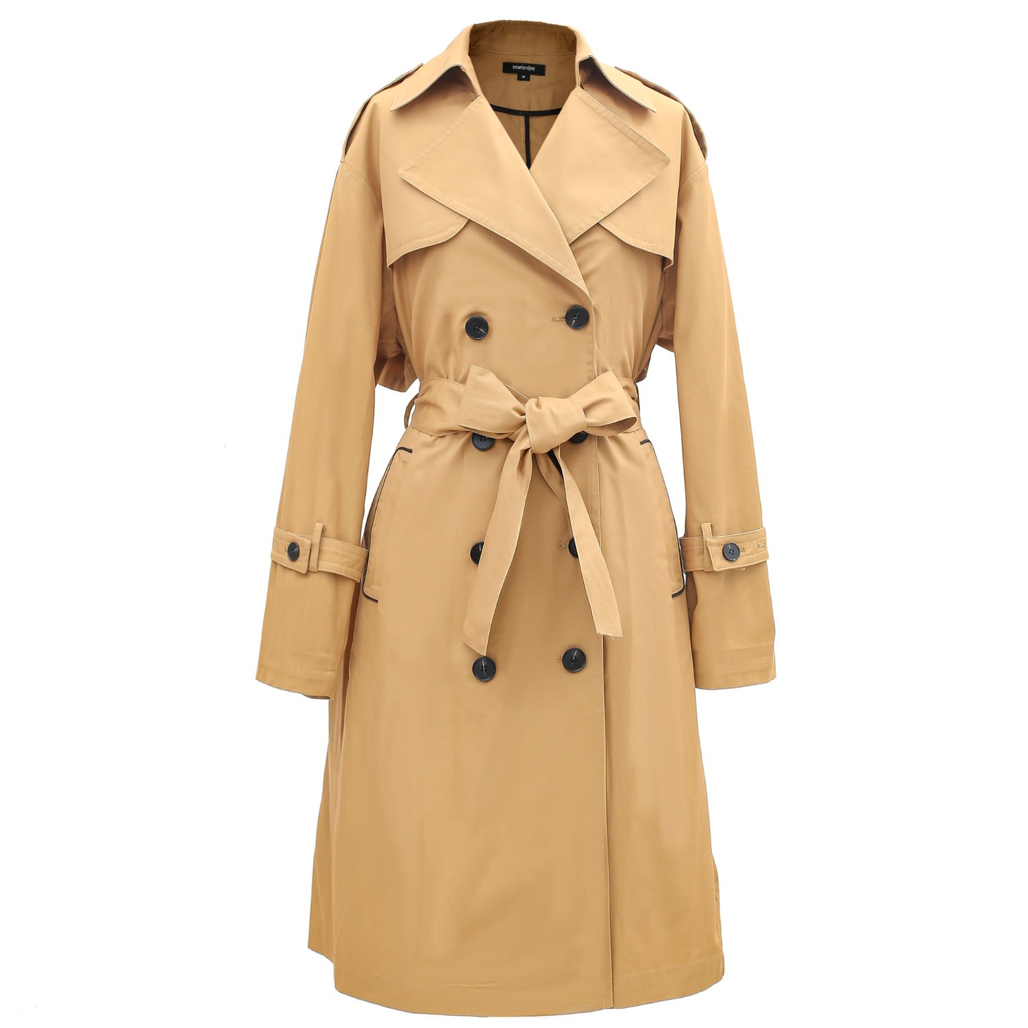Women's Brown Trench With Contrasting Belt | Small | Smart and Joy
