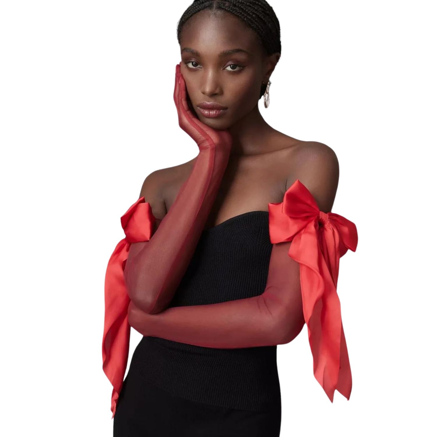 High Heel Jungle By Kathryn Eisman Women's Portofino Silk Satin Glove - Red In Red