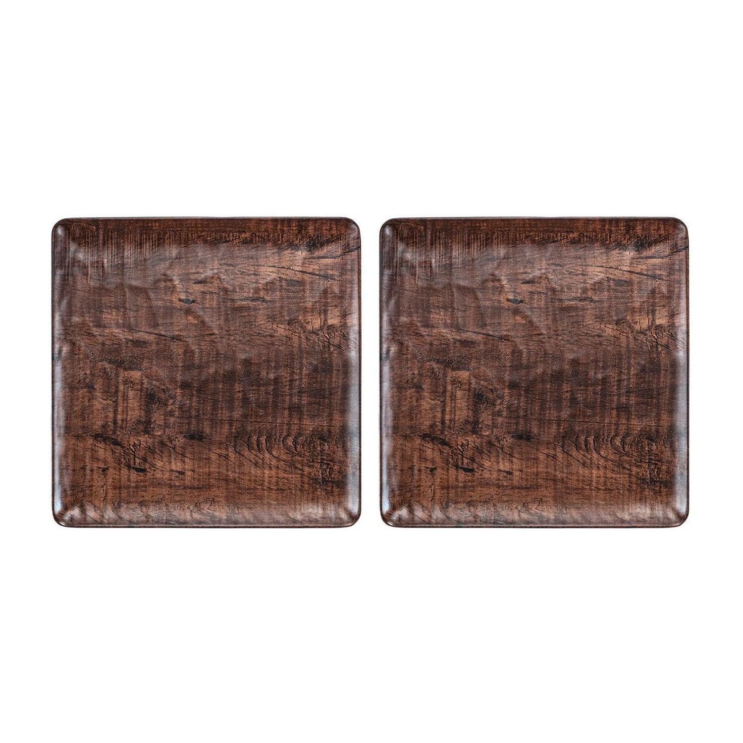 Turgla Home Turgla Composite Square Brown Composite Plate Set Of Two