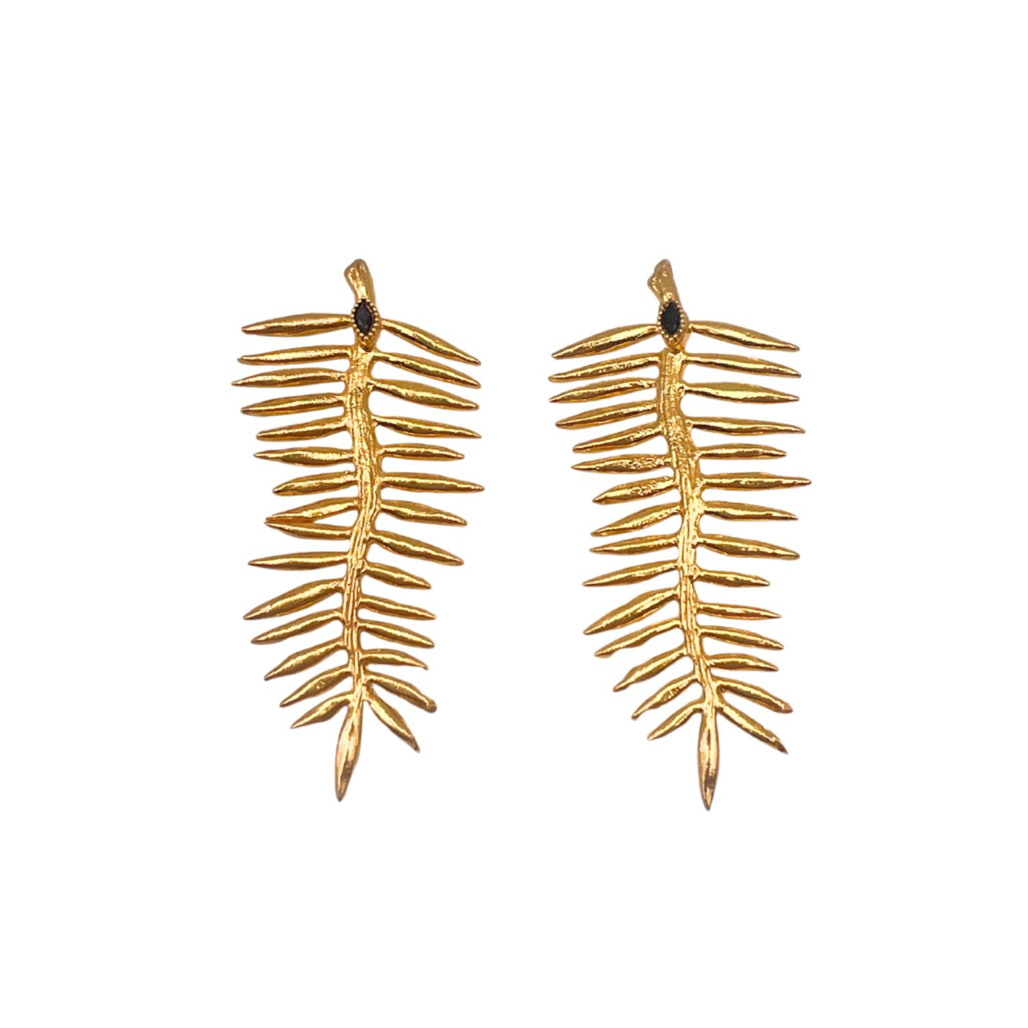 Les Reines Women's Golden Quill - Statement Dangle Earrings 24k Gold Plated In Gold