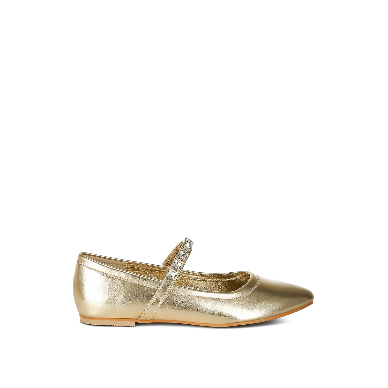Rag & Co Women's Gloxinia Metallic Mary Jane Ballerinas In Gold By  In Gold