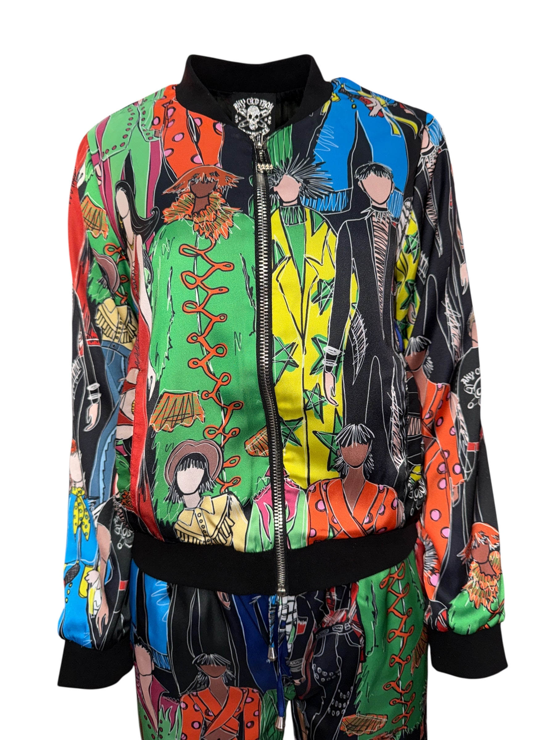 Any Old Iron Women's Orange / Black Printed Heroes Bomber Jacket In Multi