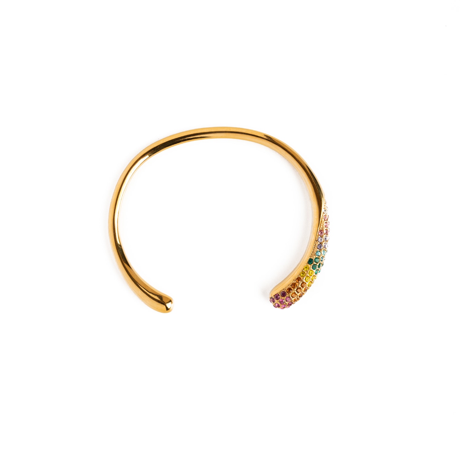 Superdivajewellery Women's Gold Jenna Multicoloured Bangle In Gold