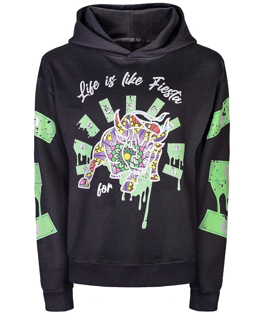 Miracles Manifester Women's Inspirational Affirmation Hoodie With Reflective Design - Black In Black