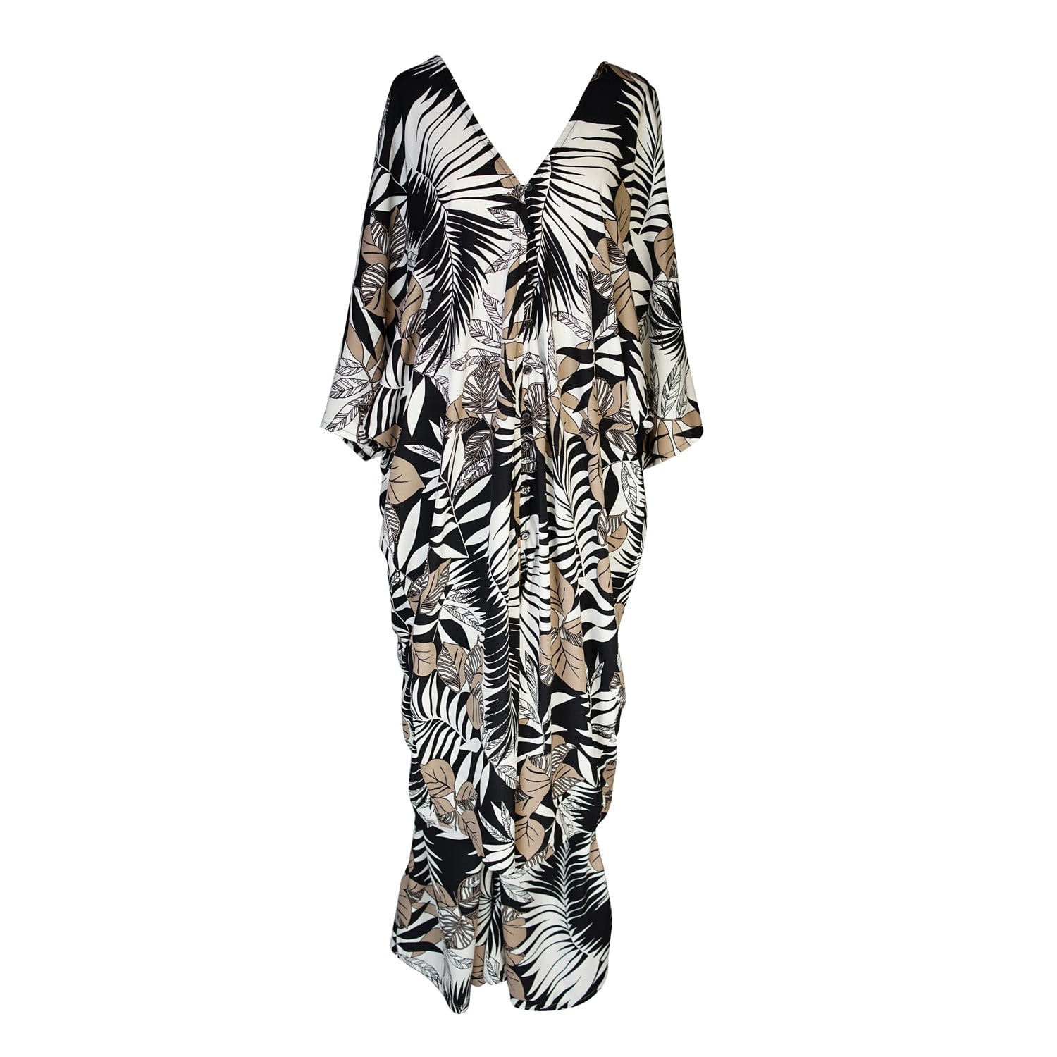 Jennafer Grace Black / White Santiago Noir Tunic Caftan Set In Black/white