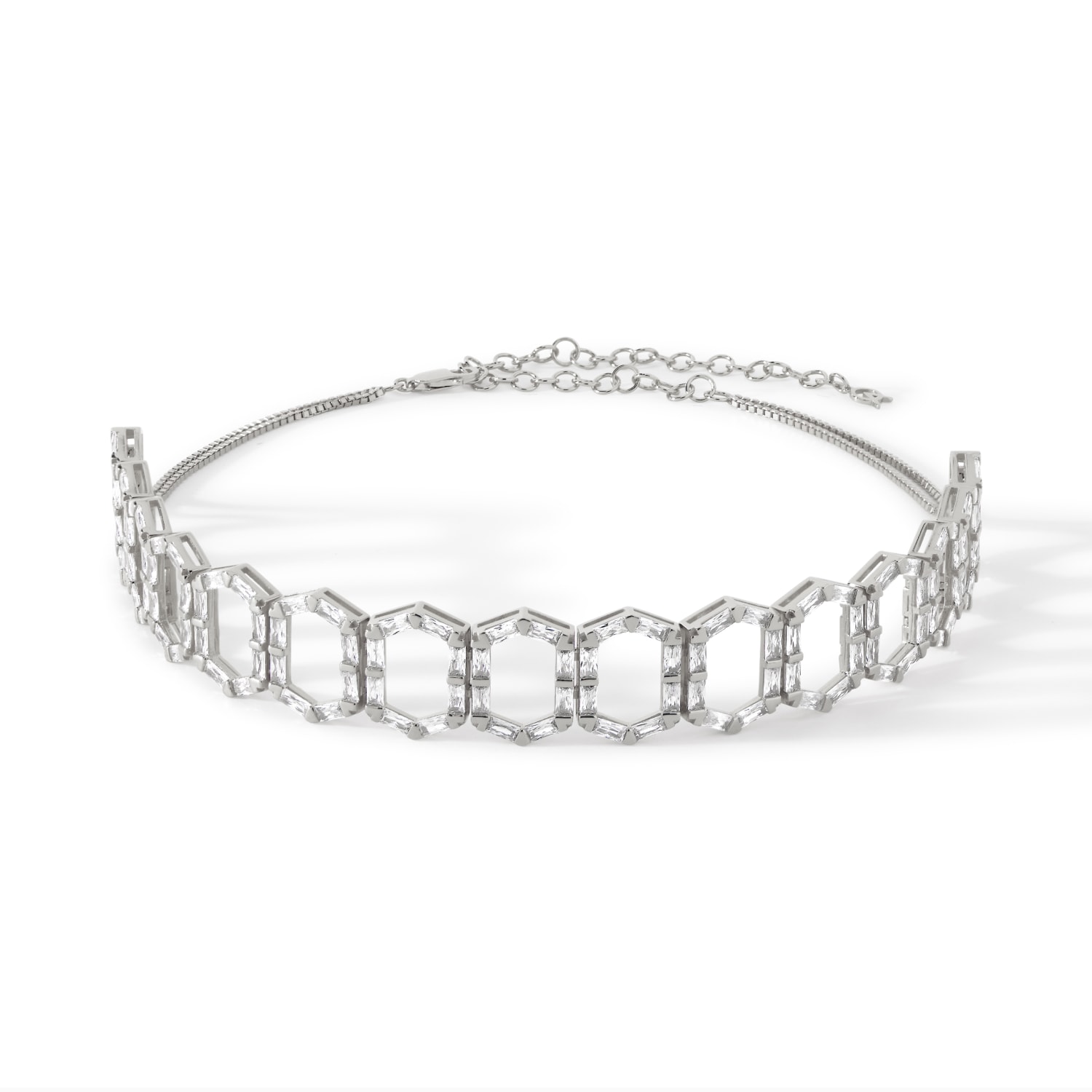 Ora Ana Women's The Cleo Choker Necklace - Silver In Gray