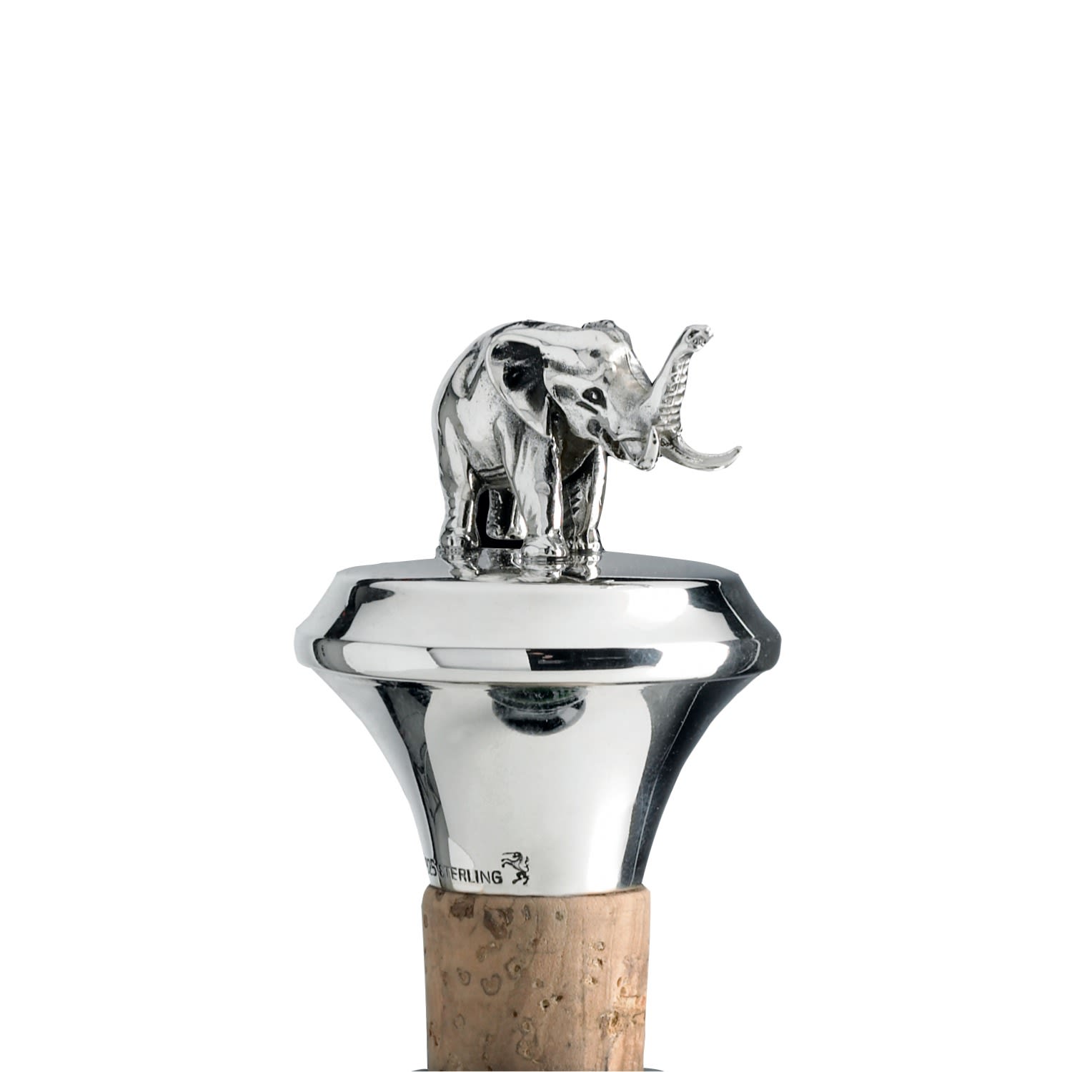 Eliská Sterling Silver Elephant Cork Stopper In Silver
