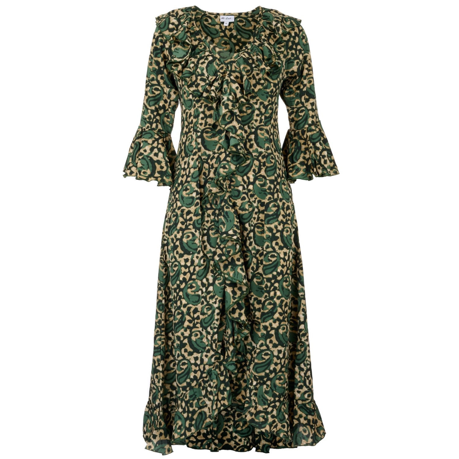 At Last... Women's Green Felicity Midi Dress Winter Sage In Green