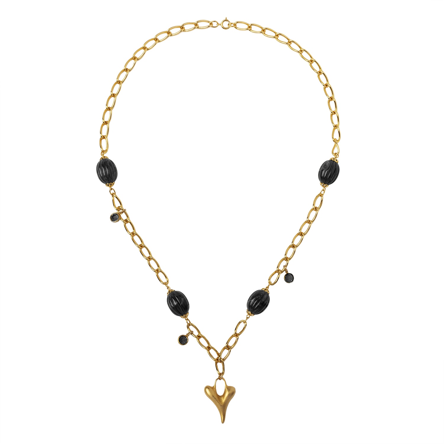 Caramel Vintage Jewellery Women's Vintage Gold Plated Gold And Black Envy Necklace