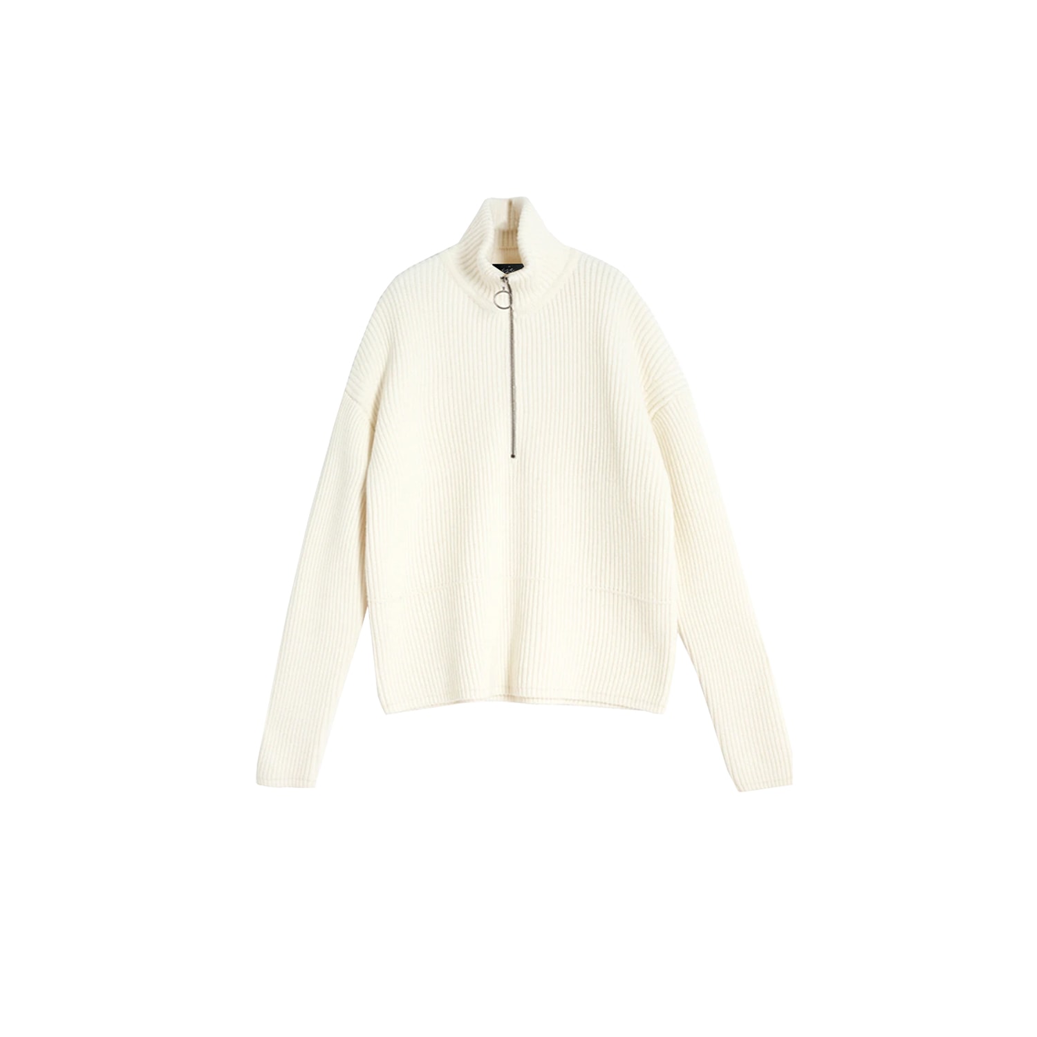 Chanel Joan Elkayam Women's Neutrals Half Zip Wool Blend Sweater