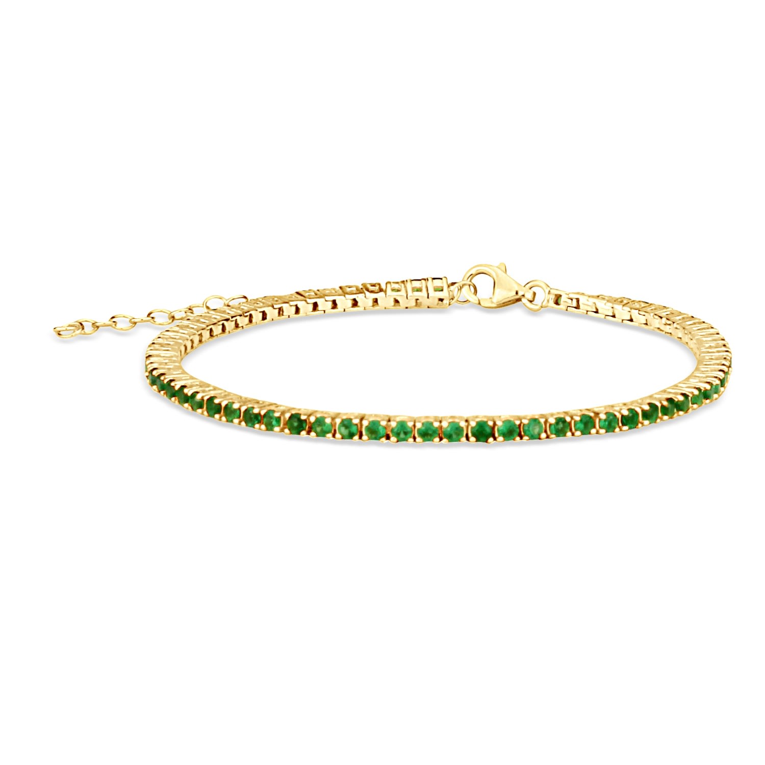 Women’s Green / Gold Classic Thin Tennis Bracelet - Gold & Green Shymi