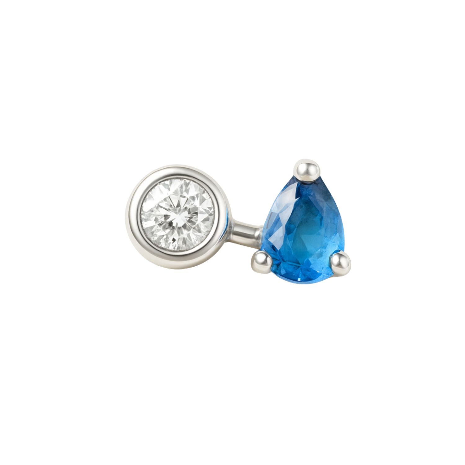 Lily Flo Jewellery Women's Entre Nous Blue — Sterling Silver With Lab-grown Diamond & Blue Sapphire In Silver