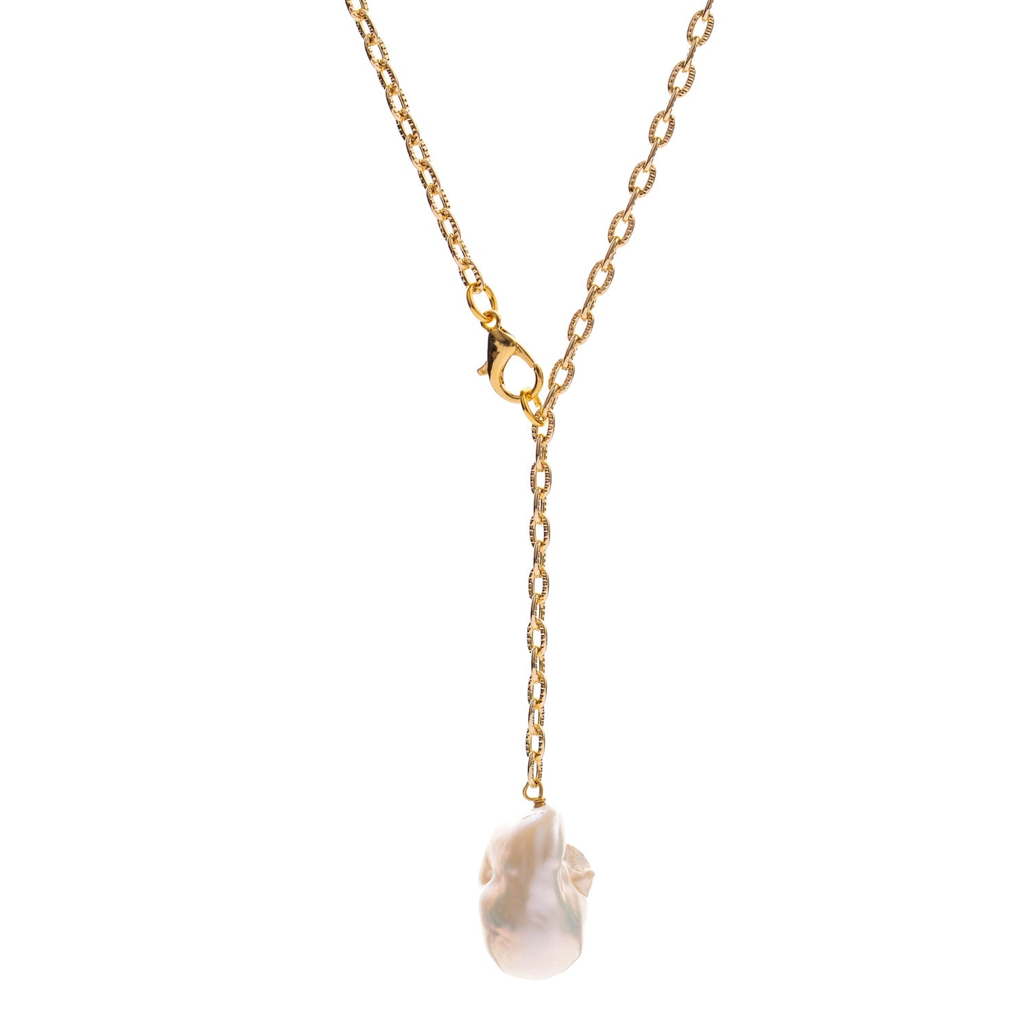 Ebru Jewelry Women's Gold / White Eternal Balance Adjustable Pearl Necklace - Gold In Gold
