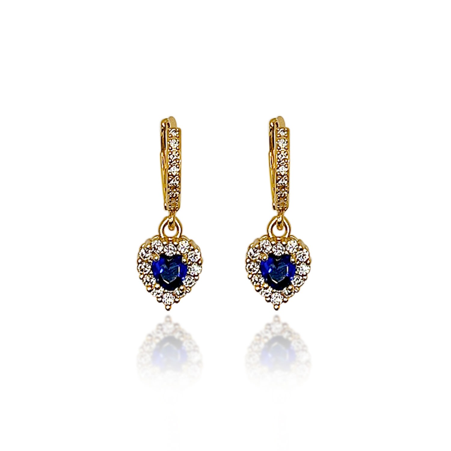 Women’s Celestial Heart Gems Earrings - Blue Ninemoo