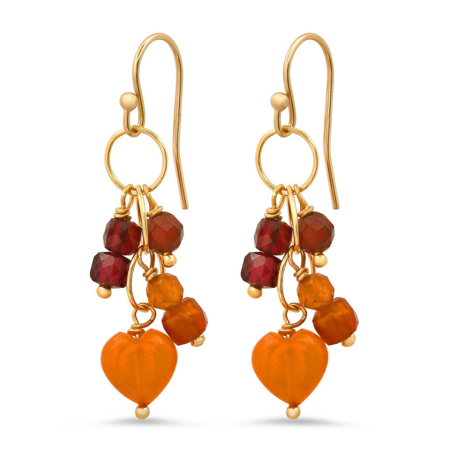 Soul Journey Jewelry Women's Yellow / Orange Carnelian Heart Beat Earrings In Yellow/orange