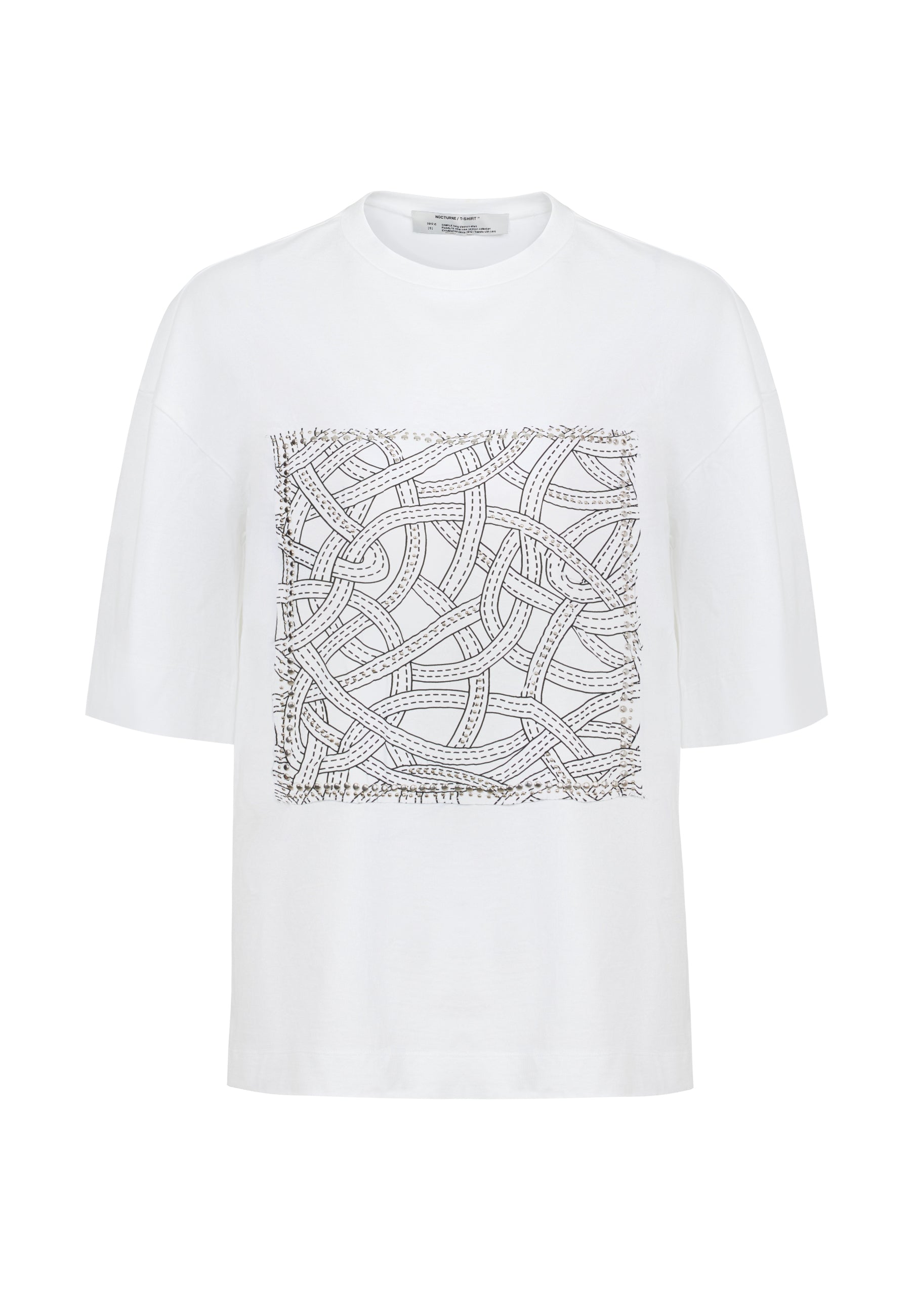 Shop Nocturne Women's White Printed Oversize T-shirt