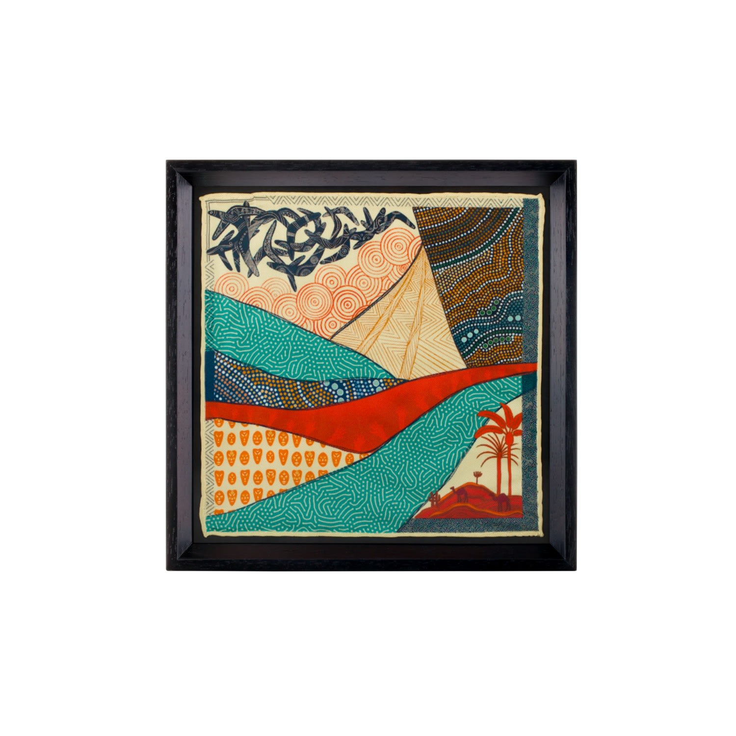 Un Poco Australian Pattern The Ghan %100 Silk Framed