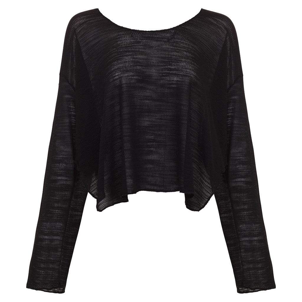 ECLIPSE Long Sleeve Cropped Shirt- Black – Modus Apparel