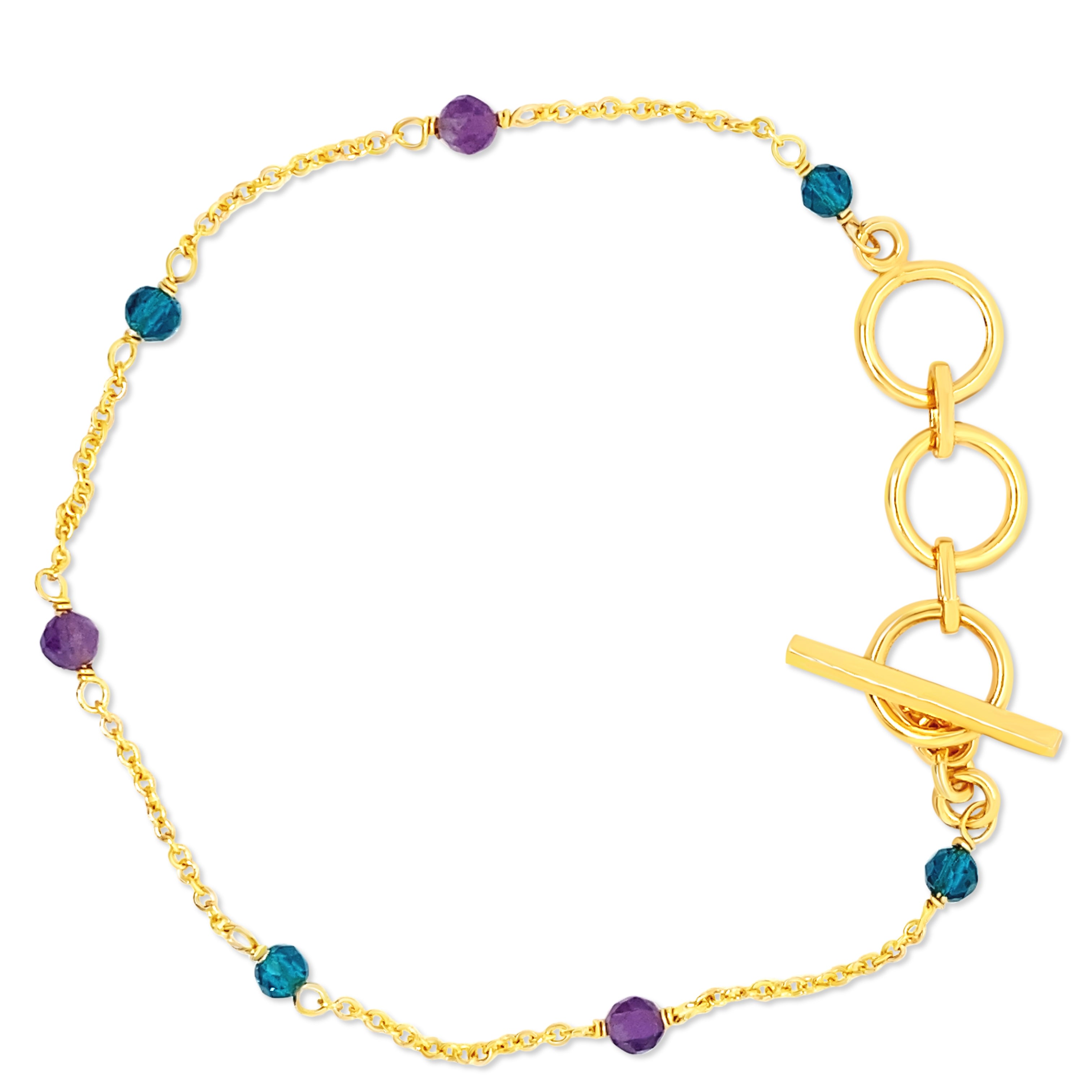 Gem Bazaar Jewellery Women's Blue / Gold / Pink Sapphire Bay Wristlet