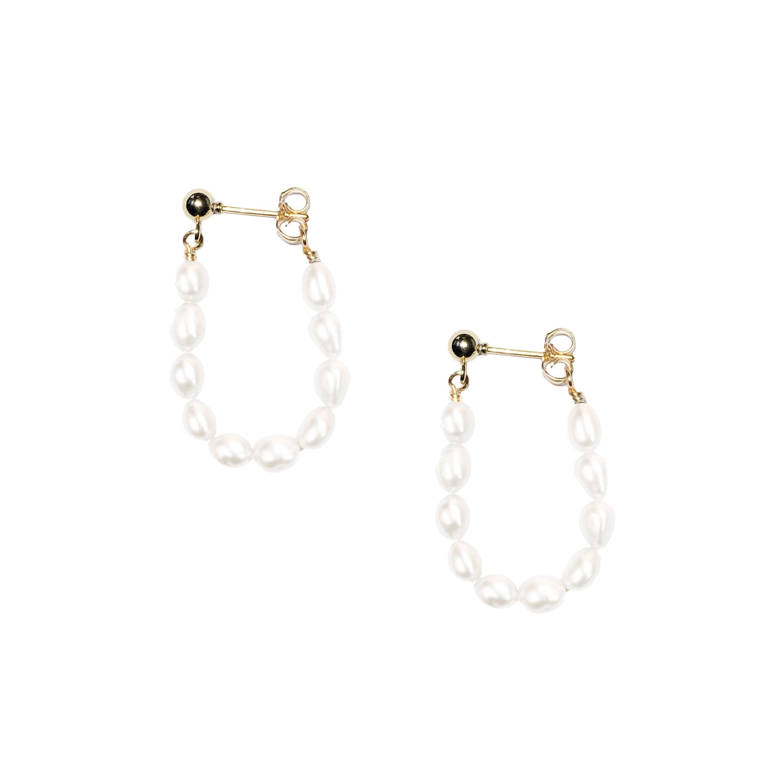 Women’s Floating Pearl Studs - White Adriana Pappas Designs