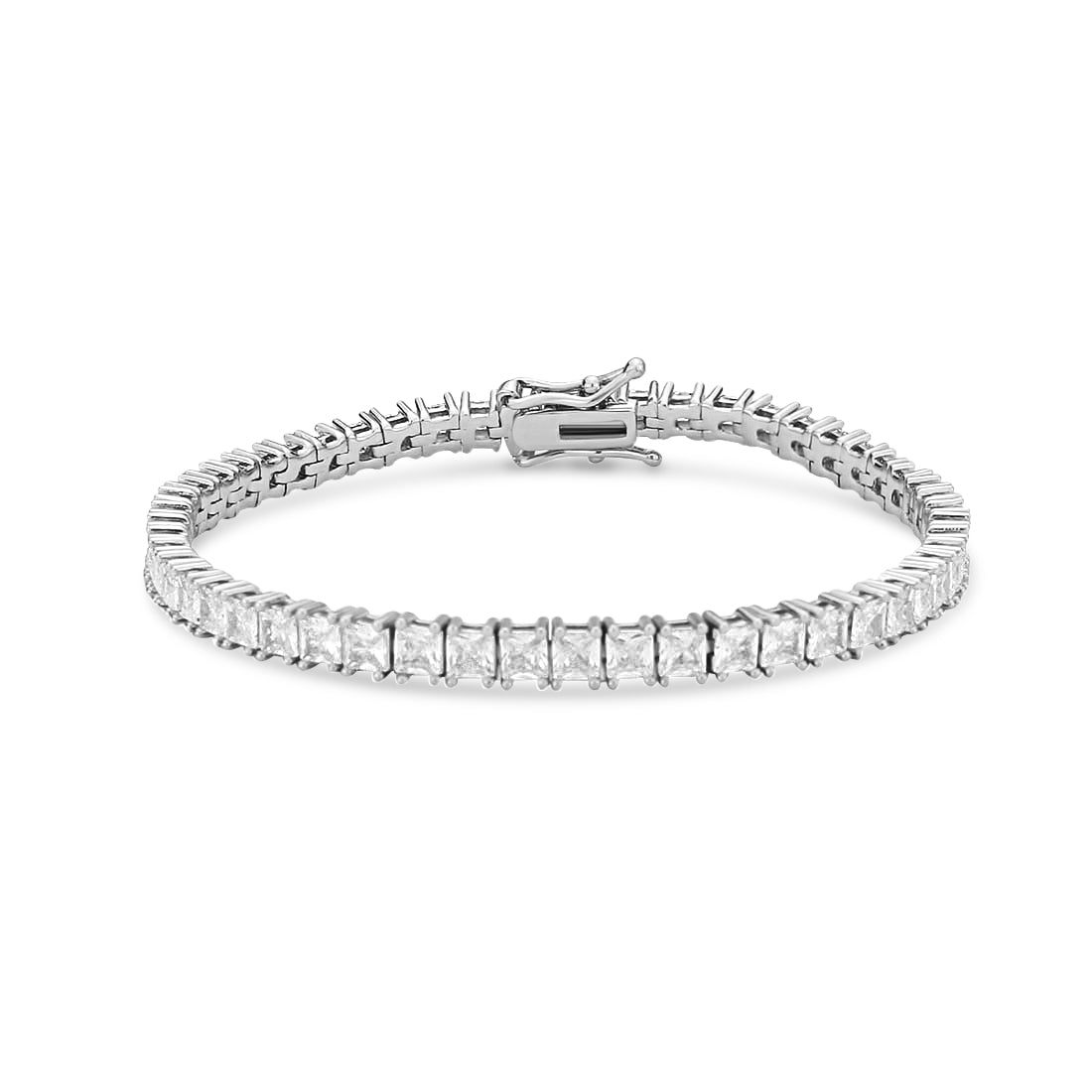 Women’s Gold Large Square Tennis Bracelet - Silver Shymi