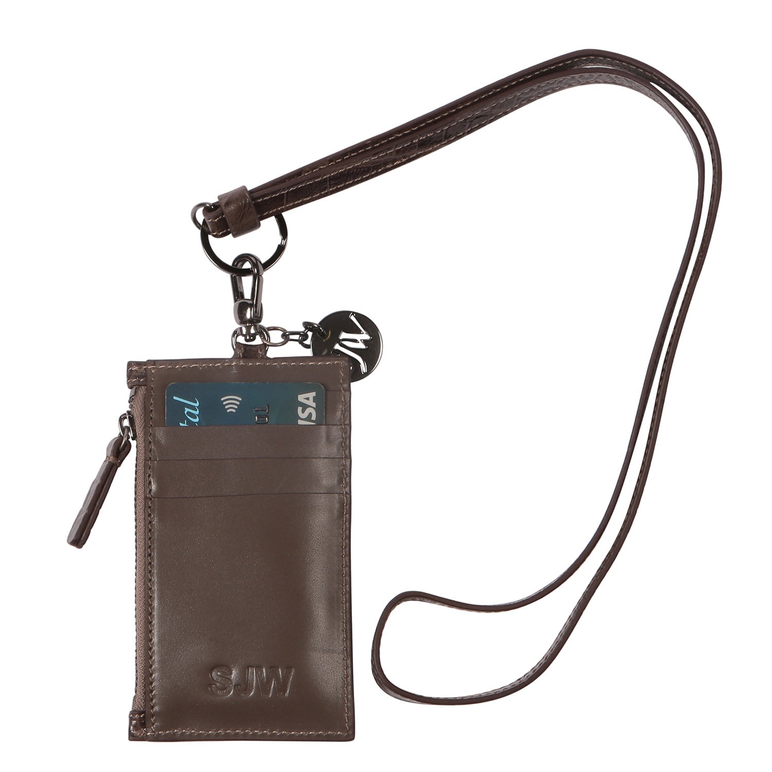 Sjw Bags London Men's Brown Nicky Leather Neck Wallet In Dark Chocolate In Brown