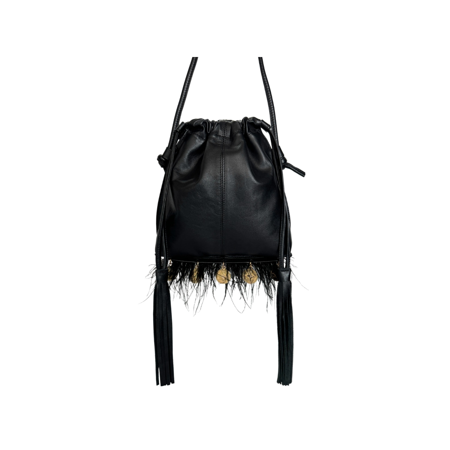 Indigolush Women's Black Freyja Leather Bag Smooth