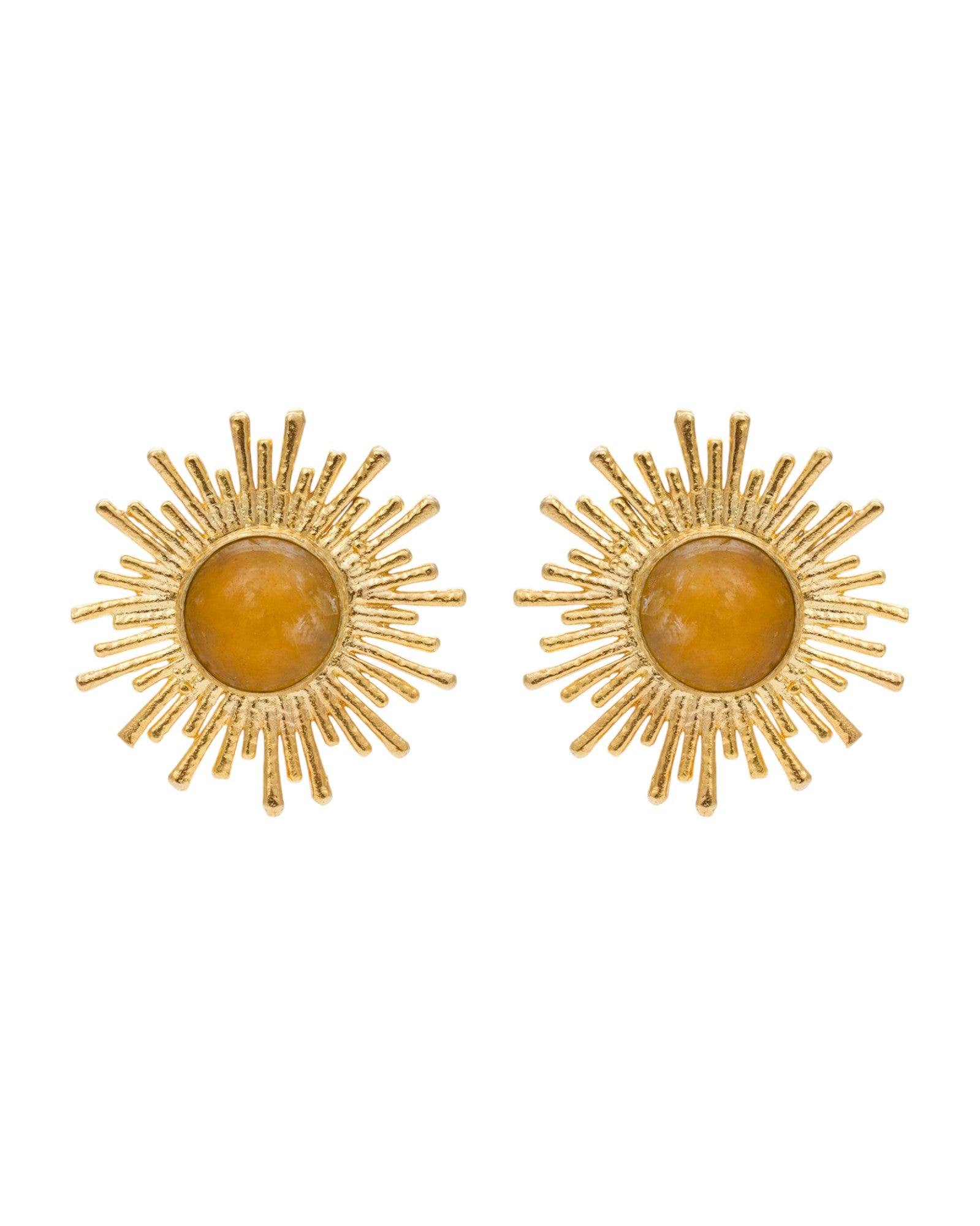Kybele Studio Women's Gold / Yellow / Orange Celestial Radiance Earrings With Citrine