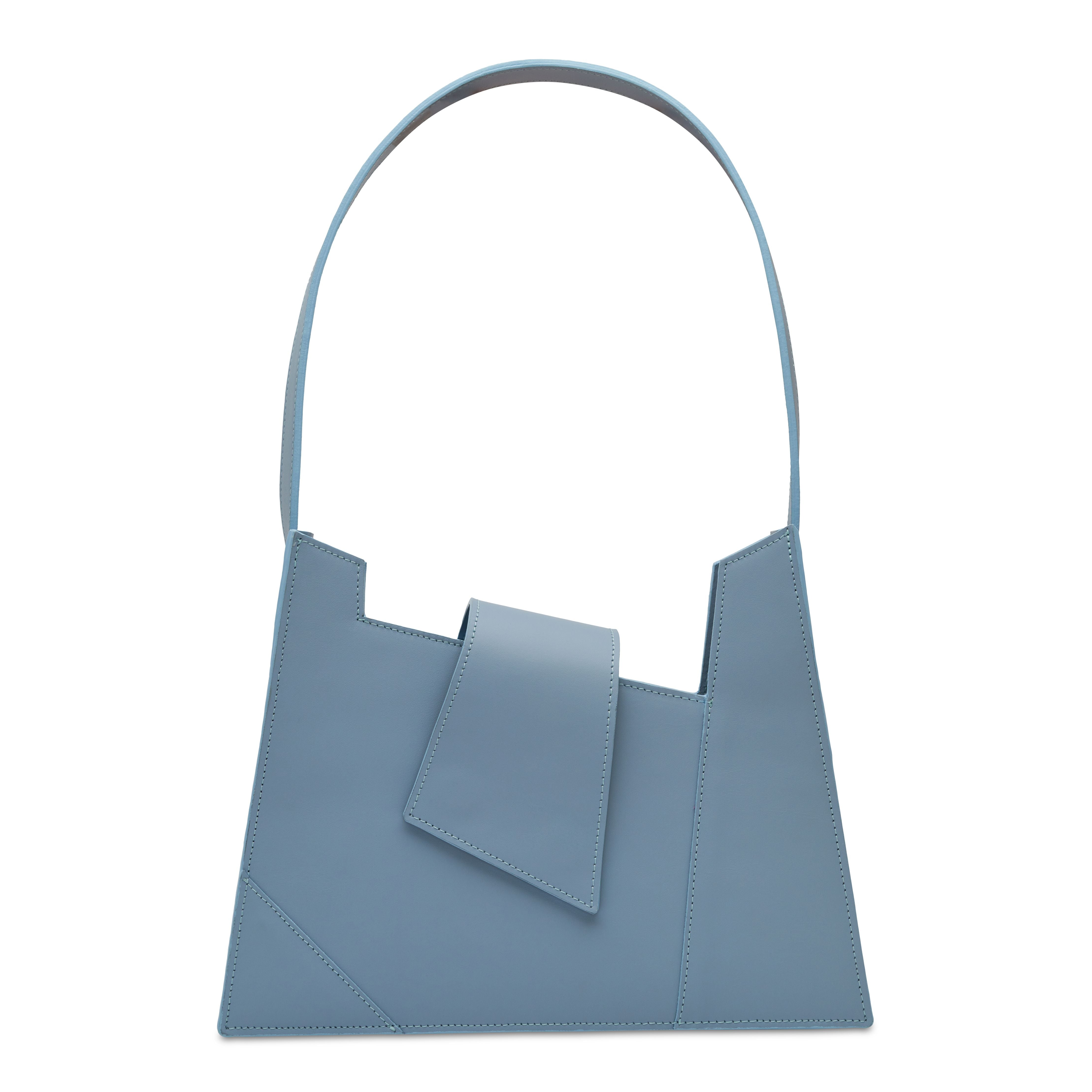 Women’s Blue "Asymmetrical Shape Shoulder Bag, Azure" Letter C Mas Laus