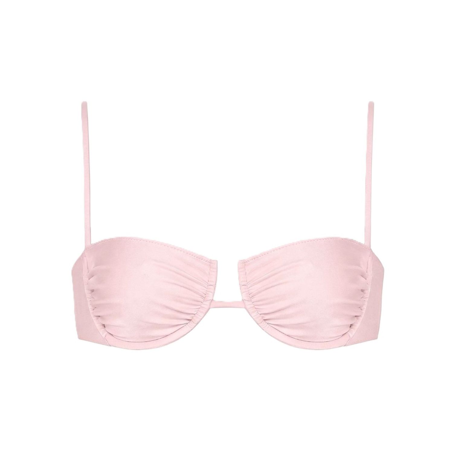 Women's Pink Pale Blush Silkie Simonette Bikini Top | Extra Small | Montce Swim