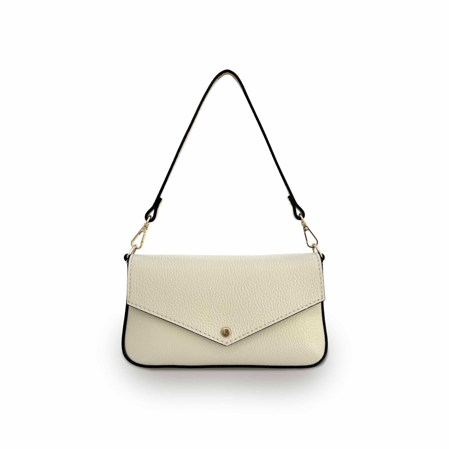 Apatchy London The Munro Stone Leather Shoulder Bag In Black