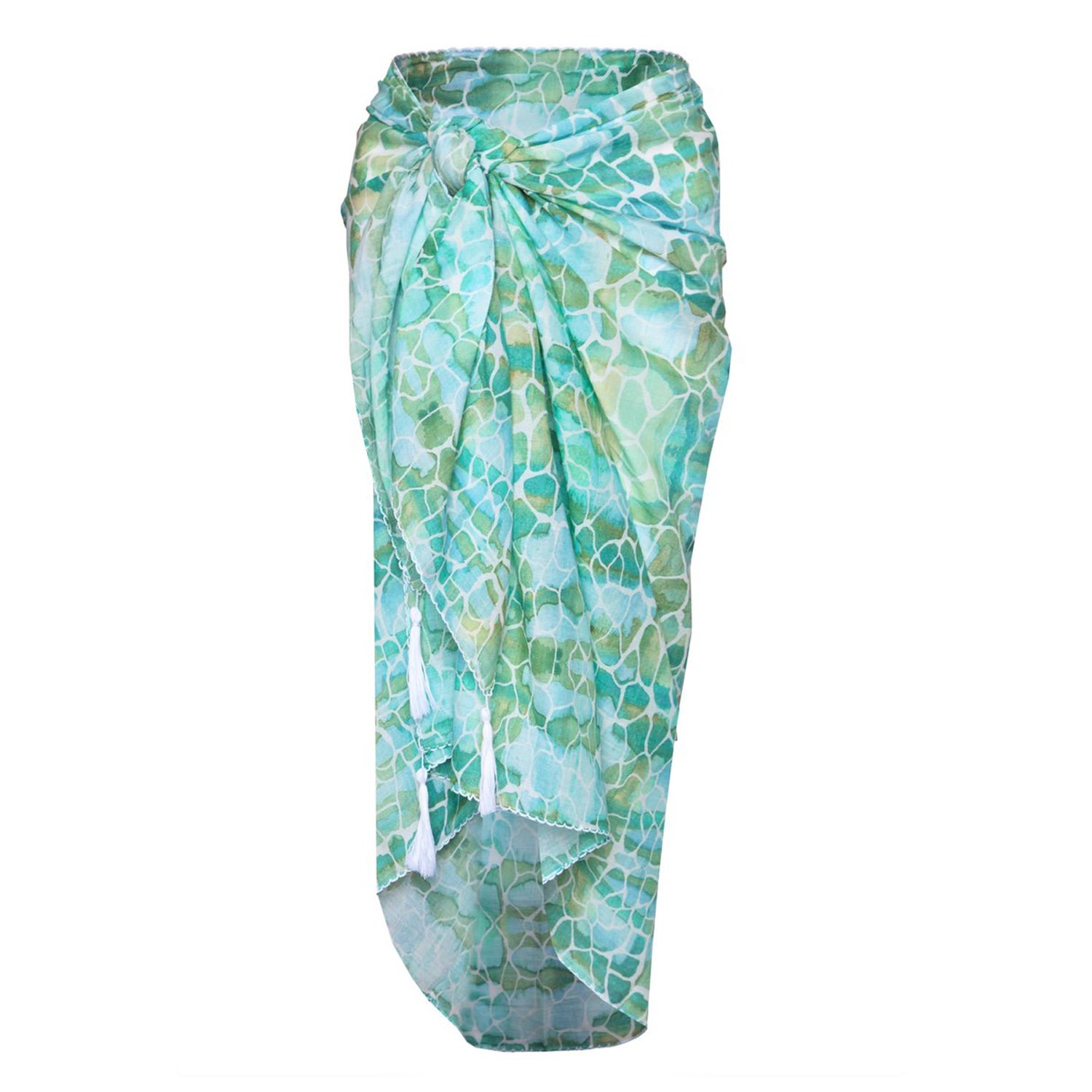 Women’s Blue Aqua Pebbles Cotton Sarong Sophia Alexia