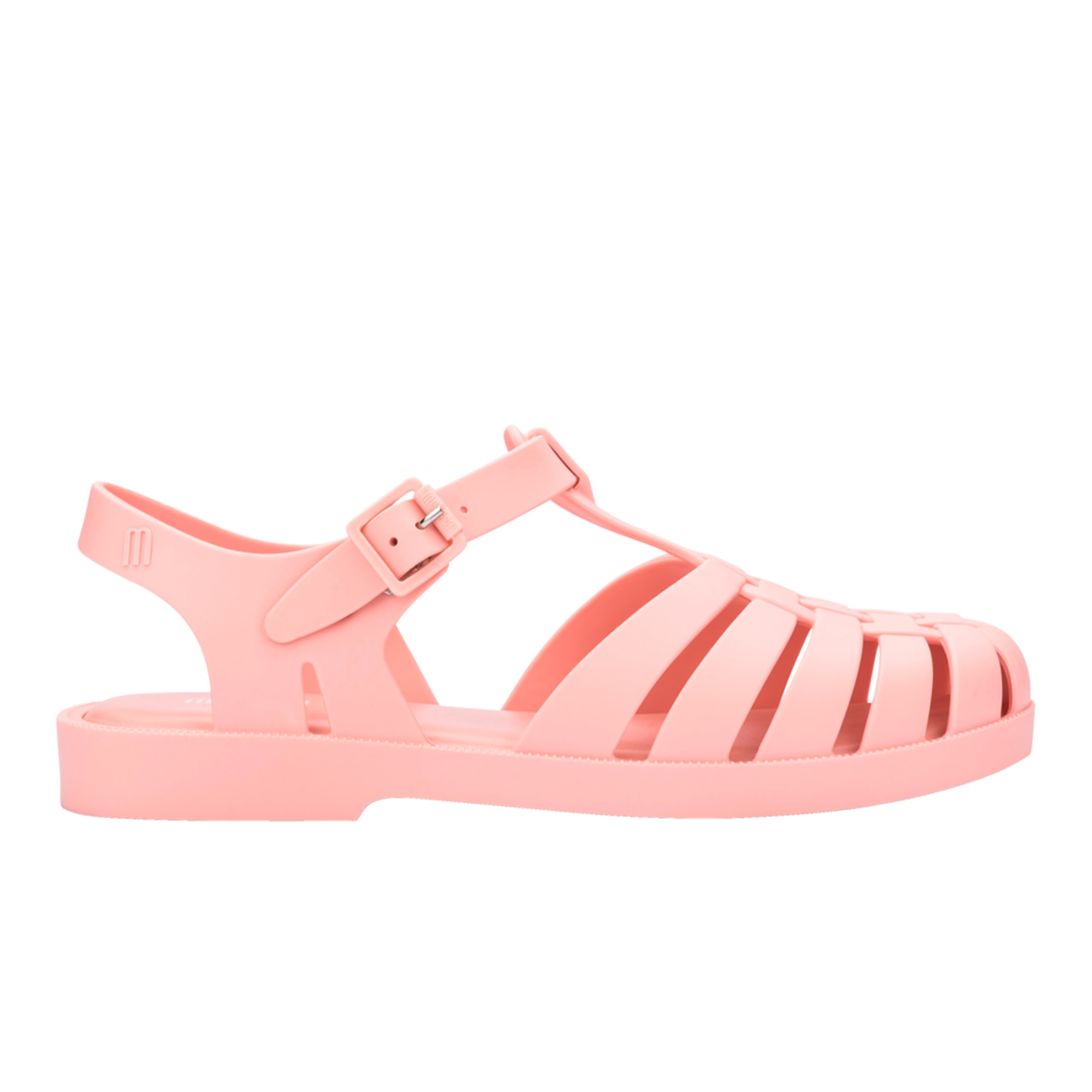 Melissa Possession Light Pink Matte Jelly Strappy Buckle Sandals In Pink/purple