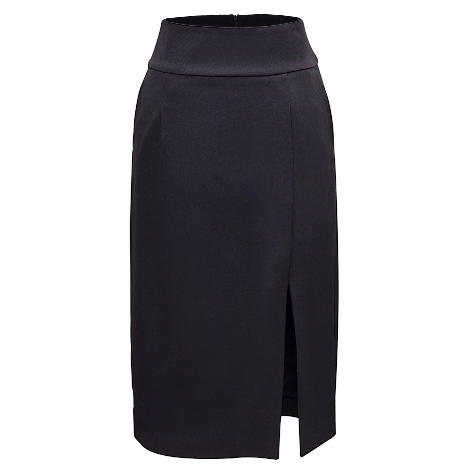 Women’s Front Slit Pencil Skirt - Black Medium Smart and Joy