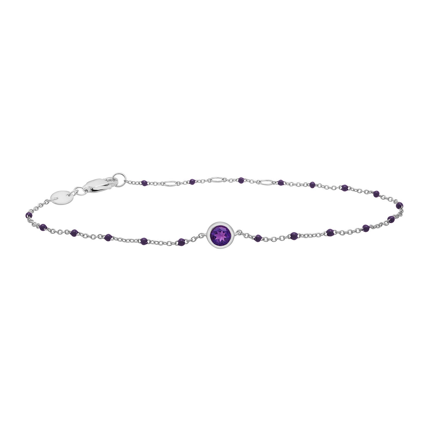 Miki & Jane Women's Pink Birthstone Enamel Bracelet - Amethyst