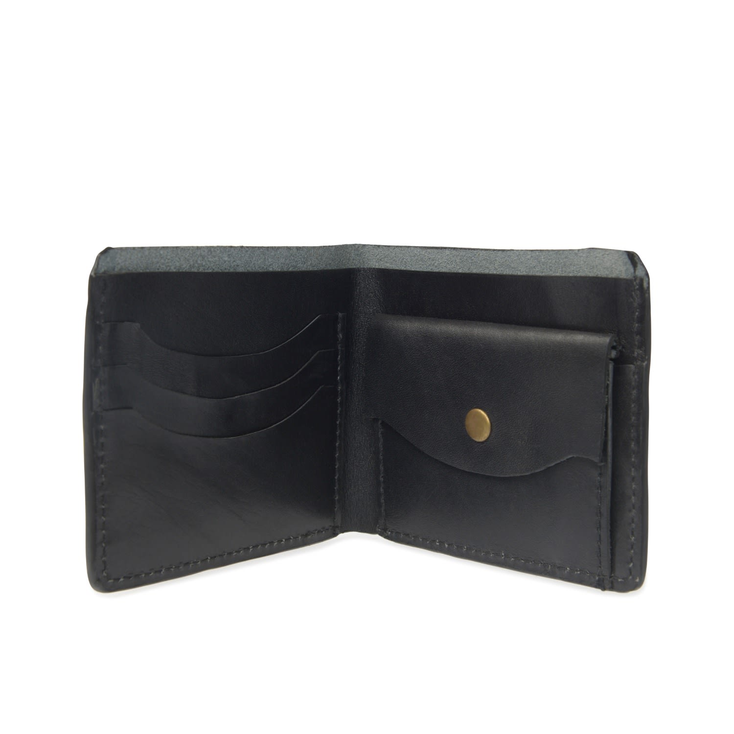 Men’s Luxe Black Leather Wallet With Coin Pocket Vida Vida