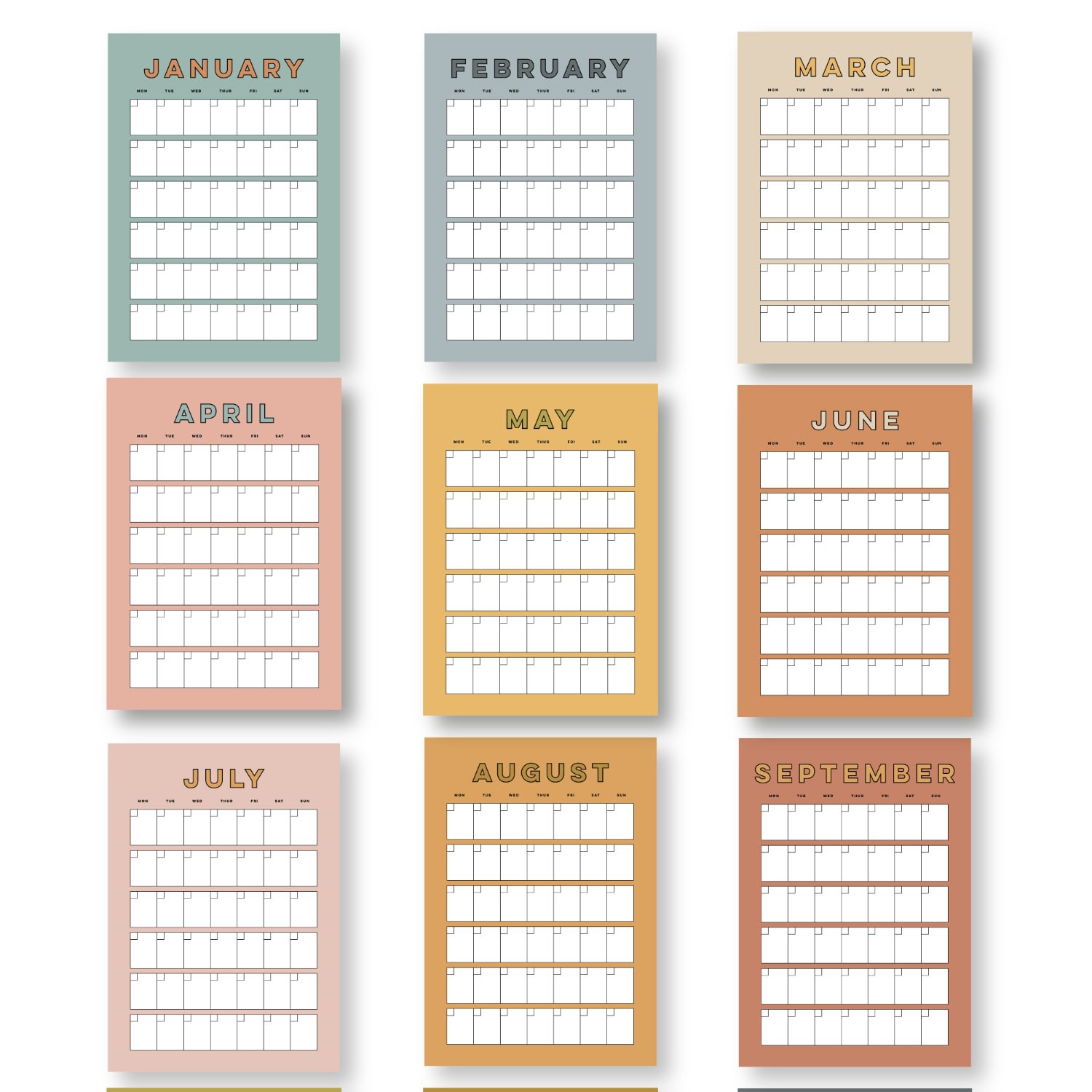 Undated Blank Wall Calendar The Native State