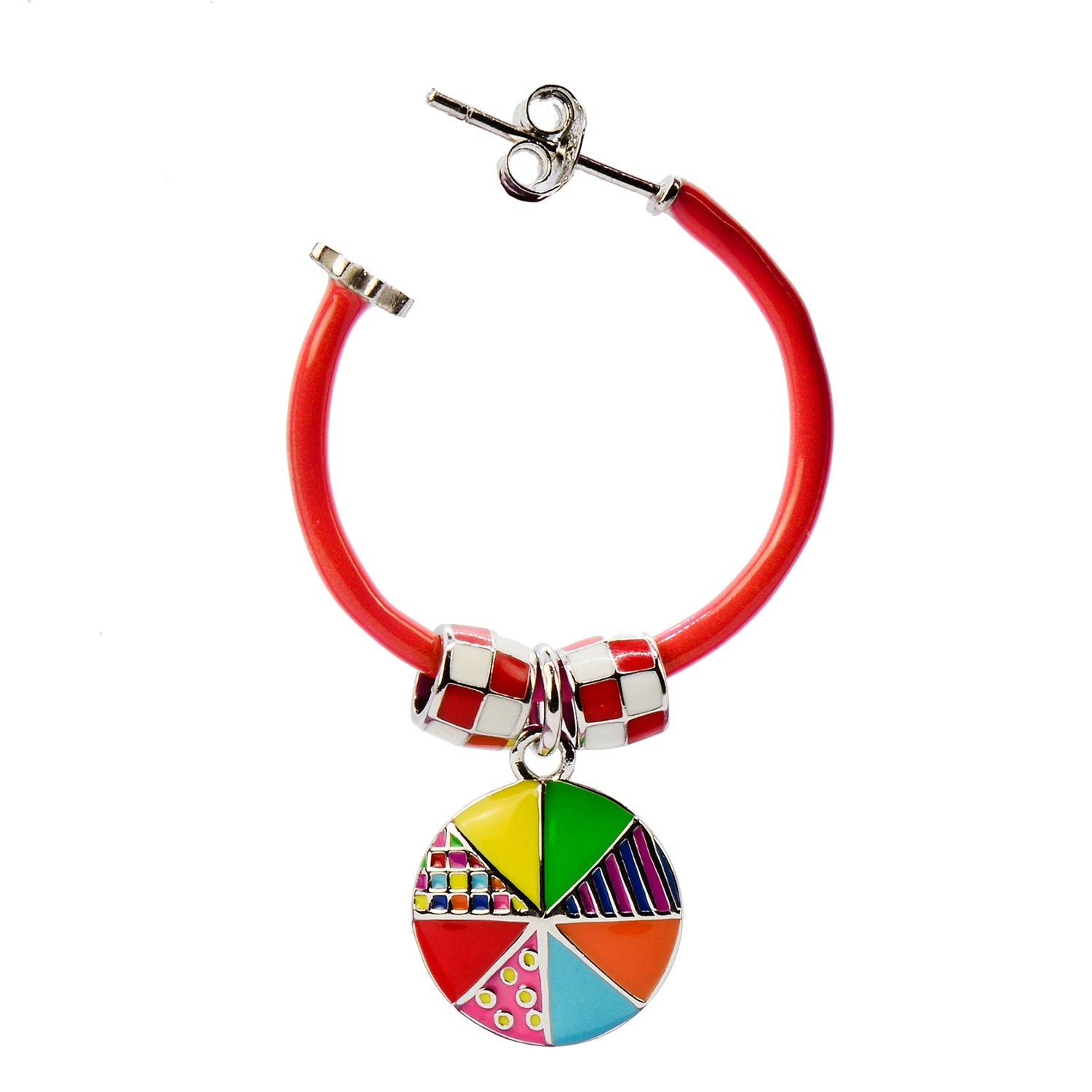 Pinnole Women's White / Red Take A Chance On Myself Earring Mix