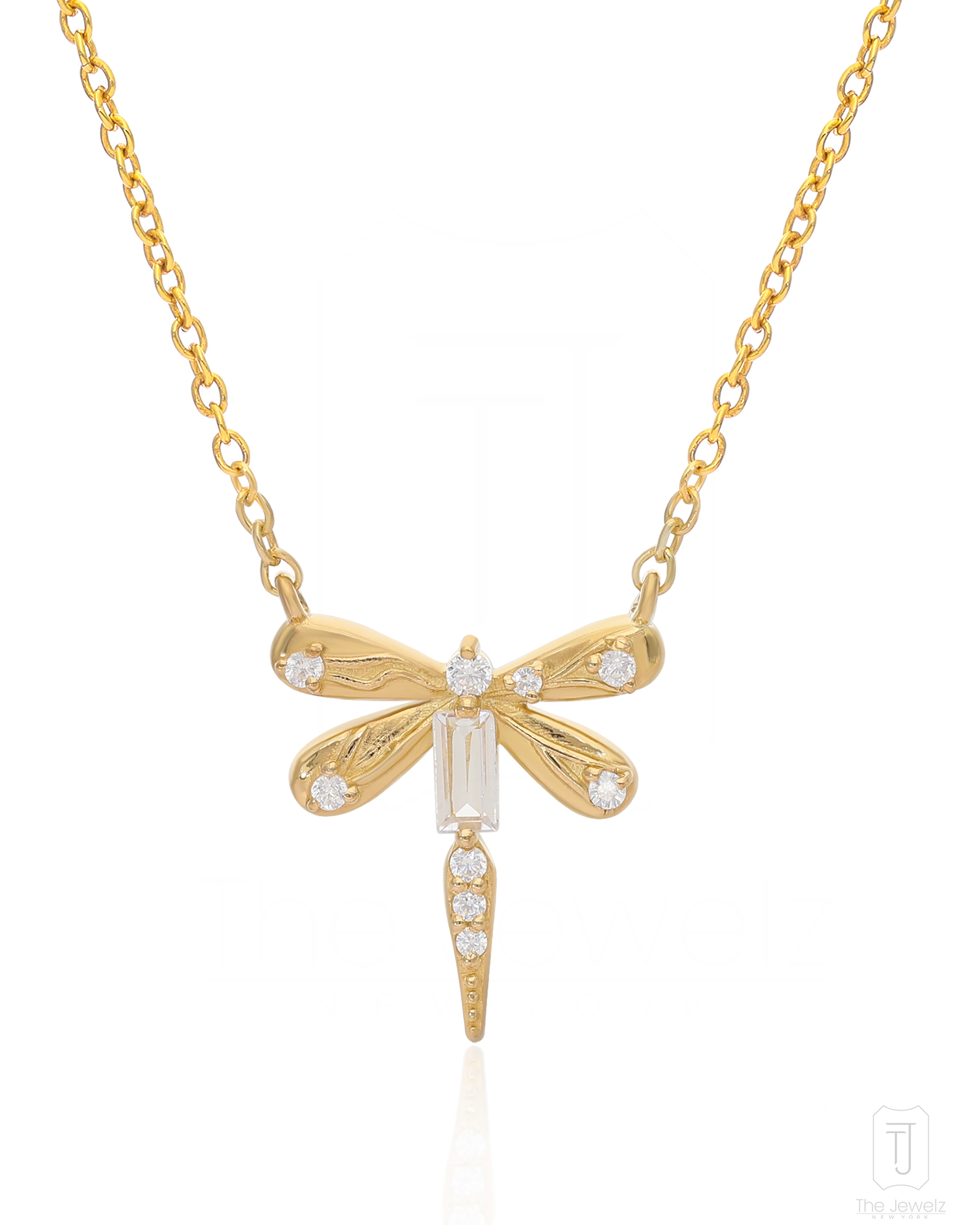 The Jewelz Women's Silver / Yellow / Neutrals Wings Of Dawn Dragonfly Silver Necklace In Multi
