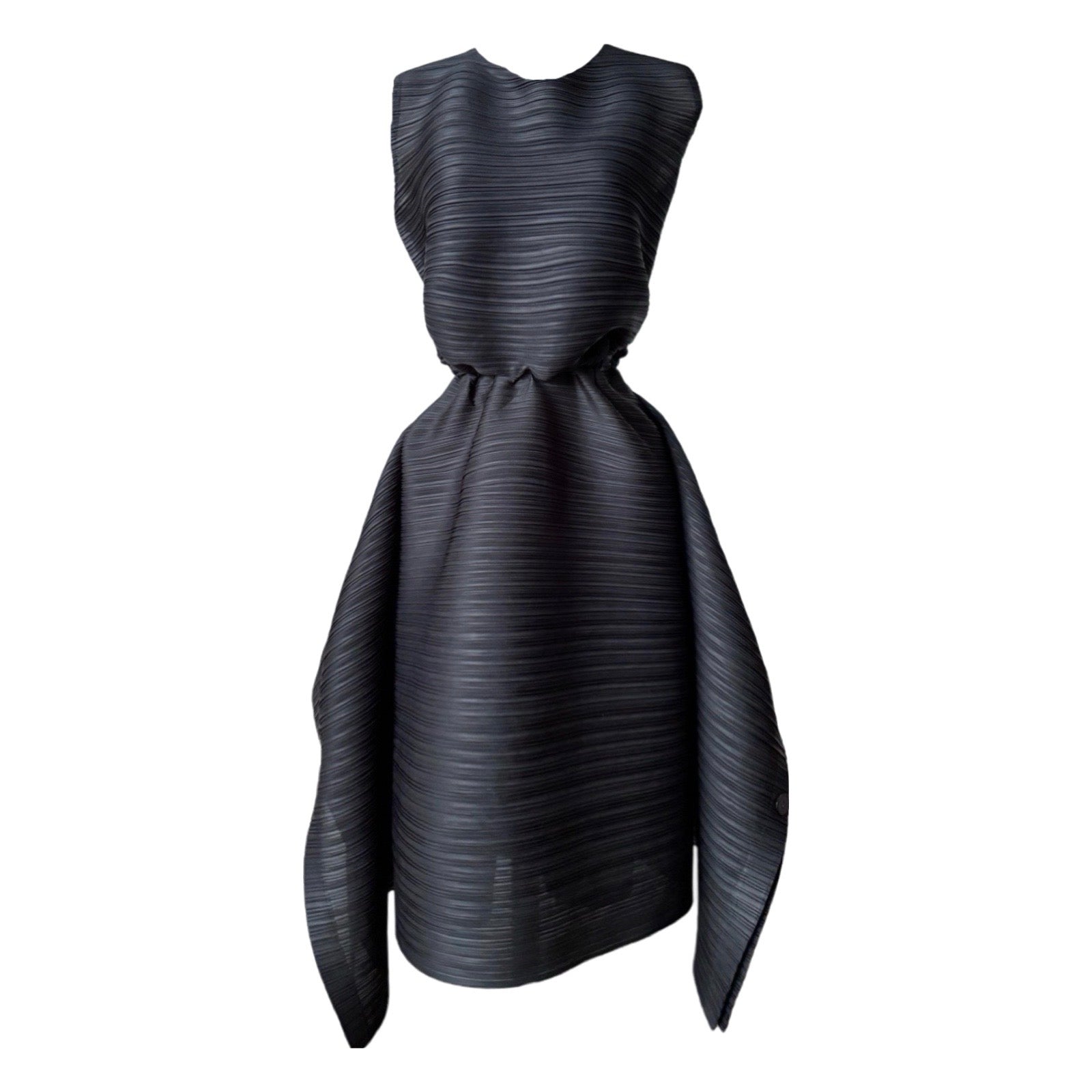 London Atelier Byproduct Women's Black Multi-wear Pleated Asymmetric Dress In Black