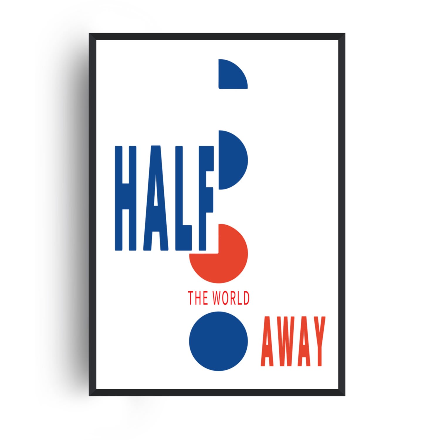Fanclub Blue / Red Half The World Away Retro Music Oasis Giclée Art Print A2 In Blue/red