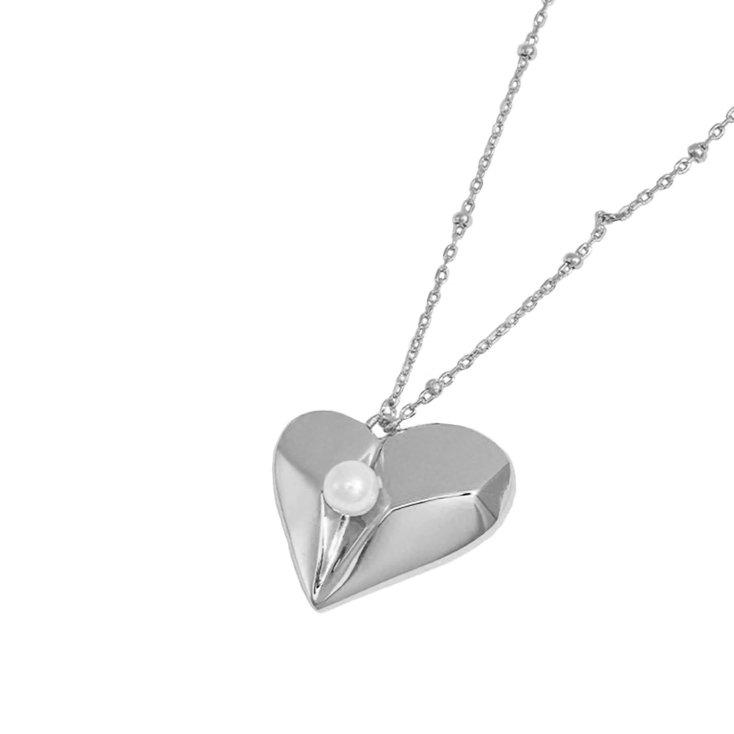 Women’s Sterling Silver Heart Pendant Necklace Ms. Donna