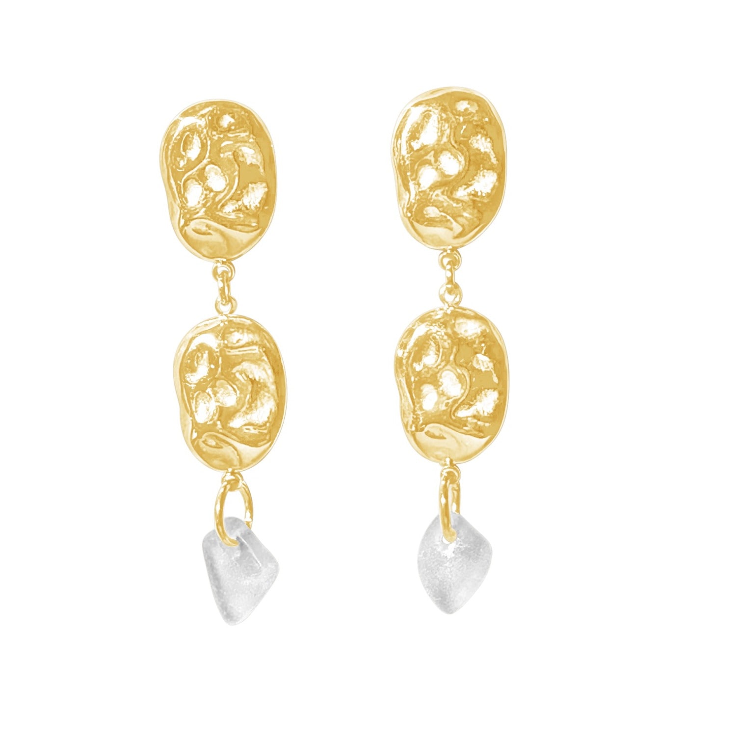 Glasstyk I/s Women's Cliff Earrings White Sea Glass