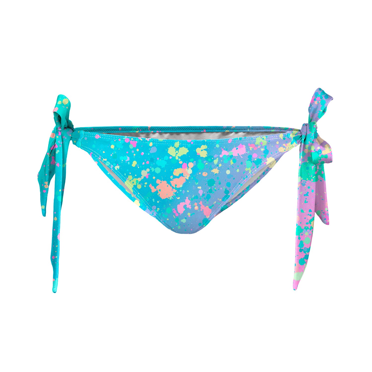 Women’s Blue / Pink / Purple Splashed Bikini Bows Bottom Extra Small Aloha from Deer